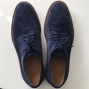 Cole Haan Blue Suede Wingtip Derby